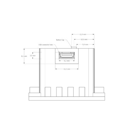 Plastic case ICL_RPIPW_ST_V1 for Raspberry Pi Pico W controllers with straight pin headers - Image 10