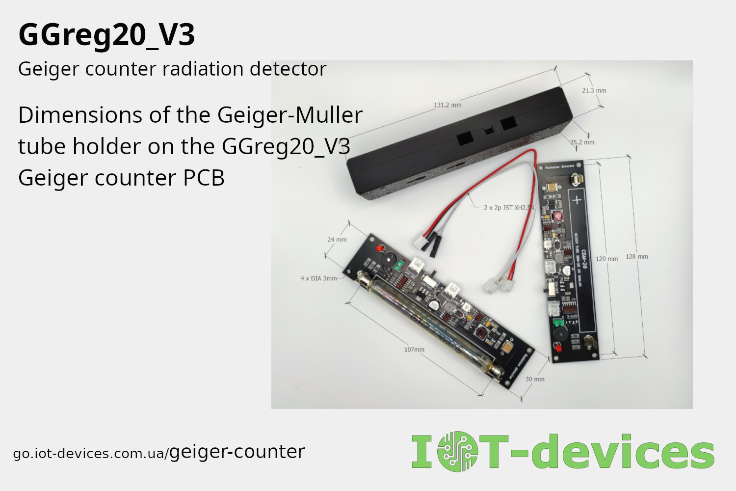 Read more about the article Dimensions of the Geiger-Muller tube holder on the GGreg20_V3 Geiger counter PCB